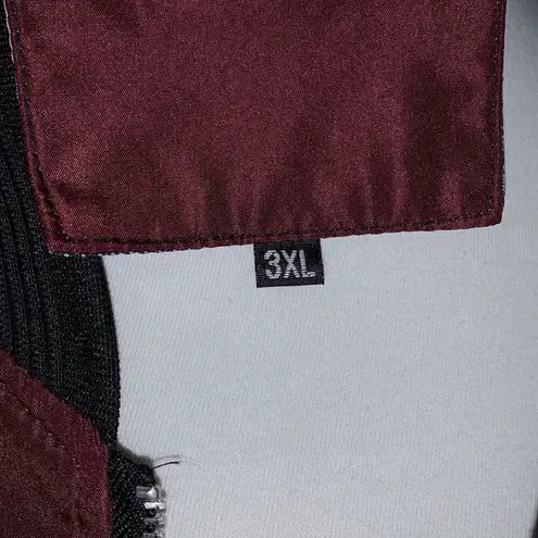 Full Zip Maroon Bomber Windbreaker Jacket Sz 3XL Red