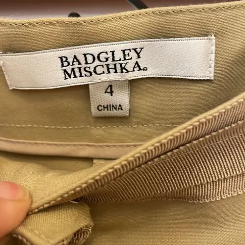 Badgley Mischka Khaki Ankle Length Pants, NWT.