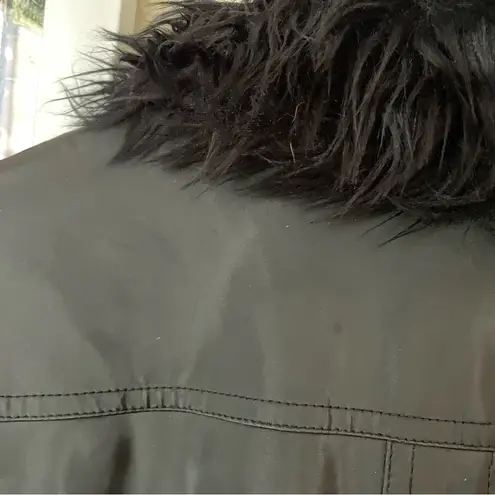 Vintage 90s Outbrook Fur Trim Penny Lane Coat Jacket Black