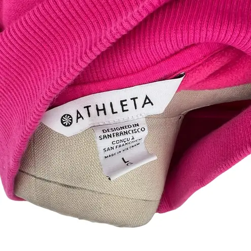 Athleta  Triumph Hybrid Half Zip Sweatshirt Top Cinched‎ Pink Size Large