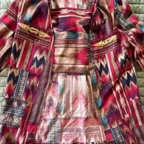 Very unique handmade western crop top and matching jacket set boho,festival Red Size M