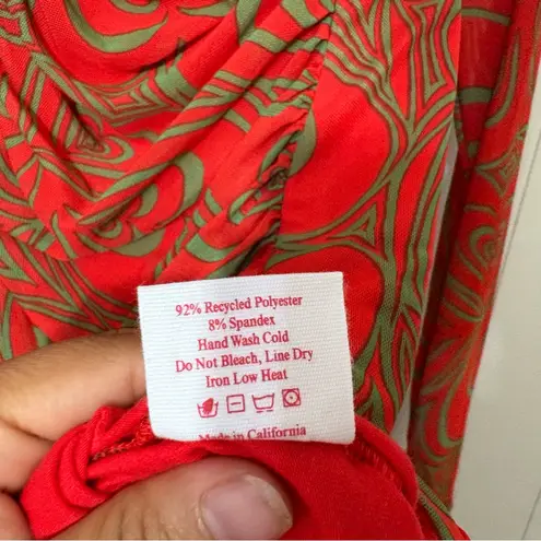 Lisa Says Gah Ruched Long Sleeve Heart Print Mini Dress Size L NWT Red Size L