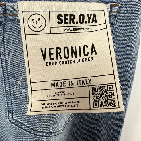 NWT SER.O.YA Veronica Drop Crotch Jogger Jean in Sorrento Blue Size 27