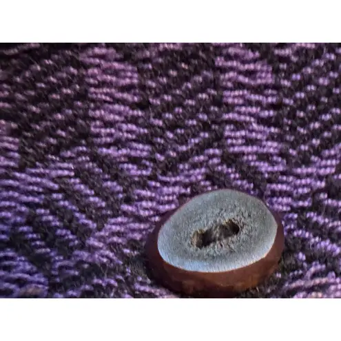 VTG 80's Priest Lake Exotics Handwoven Purple Black Button Down Cardigan ART Size M