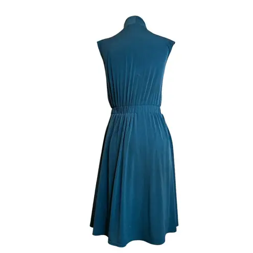 Of Mercer Park Place Dress in Teal XSmall Womens Jersey Modest Blue Size XS