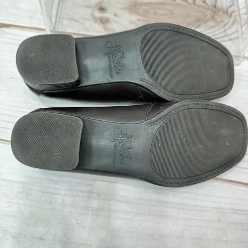 Life Stride Soft System Bahama Dark Brown Faux Alligator Block Heel Loafers