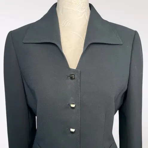 Tahari Arthur S. Levine Black Blazer Jacket Button Front 4 Petite