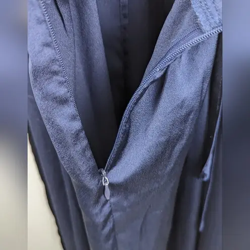 Showpo Navy Inspired Tribe Plunge Neckline Maxi Lace Open Leg Dress Size US 6 Blue