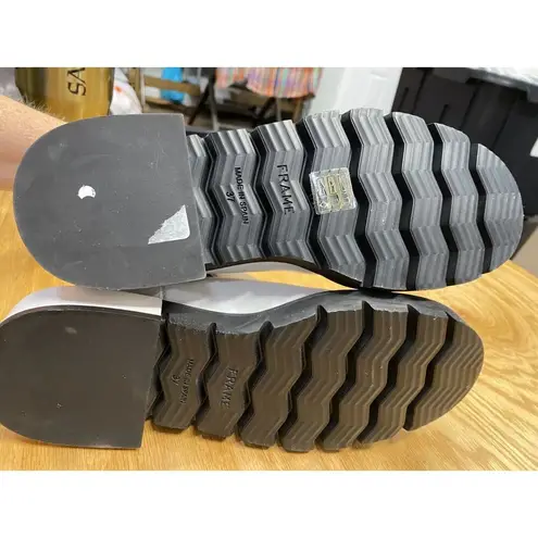 Frame Luxe Moda Chelsea Ankle Boots Women's 6.5 White Mid-Calf Round Toe S44