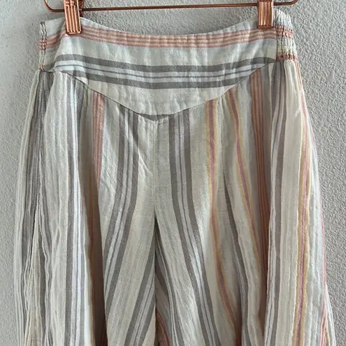 Free People  Blaire Pull On Stripe Wide Leg Pant Flowy Boho Pants XS