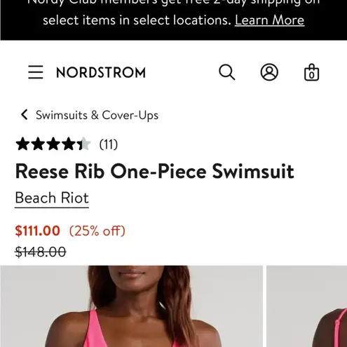 Beach Riot NWT $148 Reese Alps Blue Ribbed Swimsuit M
