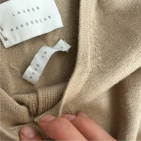 Lauren Manoogian Pima cotton baby alpaca cardigan in jute NWT Tan Size L