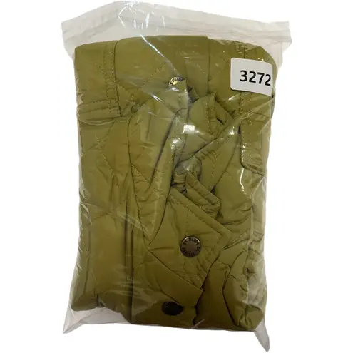 Filson Vest Womens Medium Green Quilted Nylon Snap Front Utility Outdoor Preppy