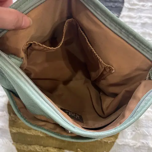 The Sak Light Green Mint Leather Crossbody Shoulder Bag Classic Contemprorary