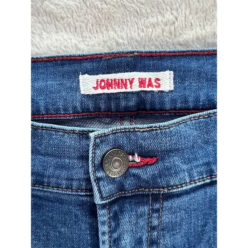 Johnny Was Women's Boyfriend Jeans Size 29 Blue Mid Rise Relaxed Fit
