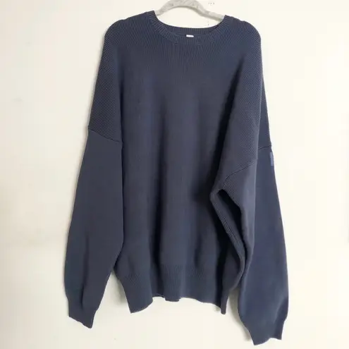 Alo Yoga Scholar Crew Neck Sweater Navy XL