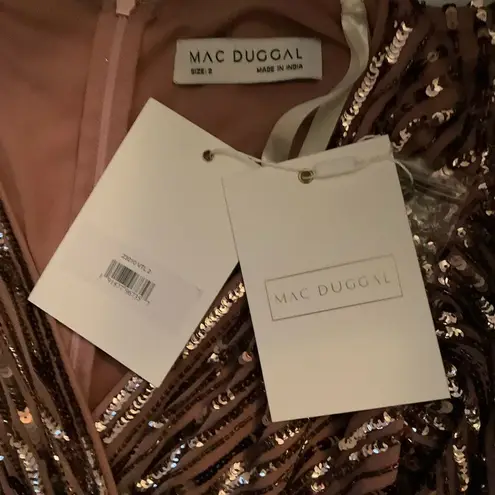 Mac Duggal 23010 Flutter Sleeve Deep V Ruffle Hem Sequin Gown