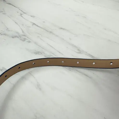 Blue Skinny Faux Leather Belt Gold Hardware Small Medium S/M ✨