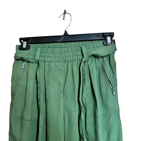 Sundance Pants Womens 4 Green Tencel Smocked Tie Waist Bottoms Pockets Ladies