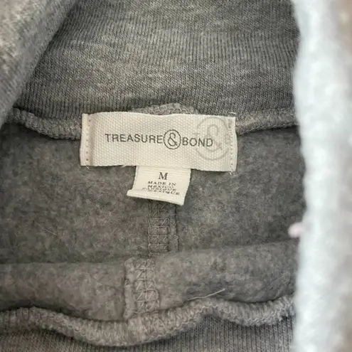 Treasure & Bond Grey Heather Cowl Tie Neck Relaxed Fit Sweatshirt Sz M