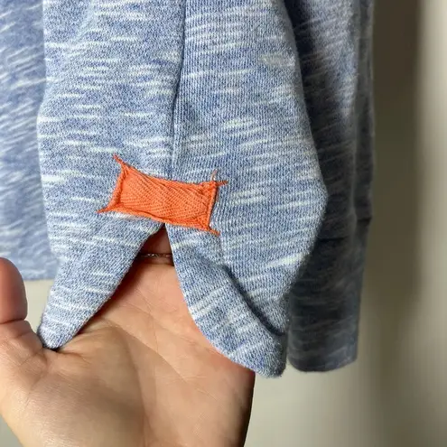 The Black Dog Heathered Space Dye Blue Cowl Neck Pullover Sweatshirt Small