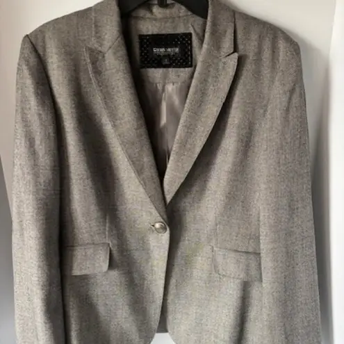 John Meyer Collection Gray Blazer 12 Tailored Timeless Classic Career 1 Button
