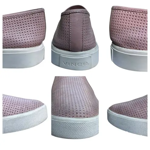 Vince  Perforated Leather Slip On Sneakers Shoes Blair 5 Rose Pink US 8 Comfy