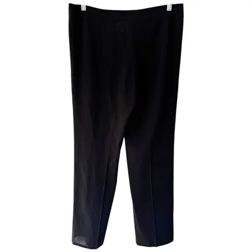 Akris Punto Black Wool Semi Sheer Straight Leg Pleated Pants Women’s Size 10