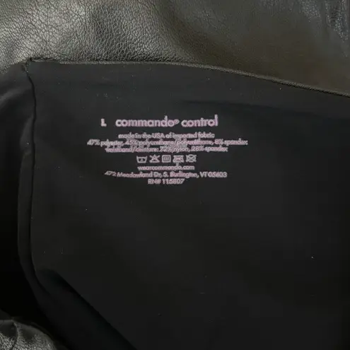 Commando Control Pants Women Large Black Skinny Faux Leather Legging Rocker Edgy