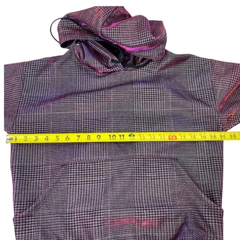 Koral | NWOT | Small | Mantra Impression Holographic Shiny Pink Plaid Hoodie