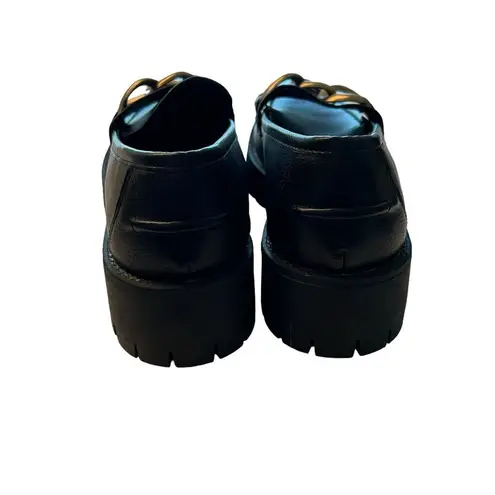 Ccocci  Women’s‎ 9 Sutton Loafers Black Chunky Gold Chain Accent Lug Academia - Image 8