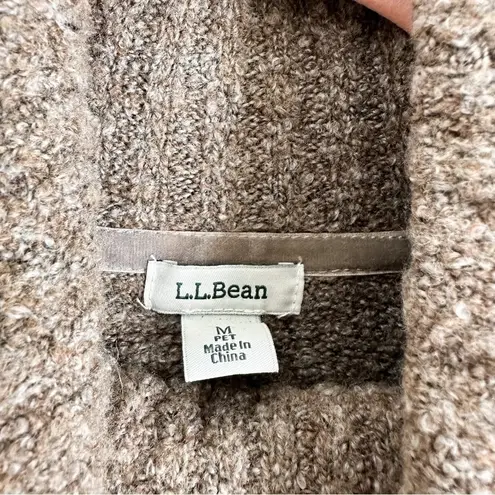 L.L. Bean Tan Taupe Marled Cowl Neck Sweater Sz Medium Brown