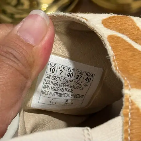 Mark Nason Women’s 10 Giraffe Print Neo Block Leather Platform Sandals Comfort Tan