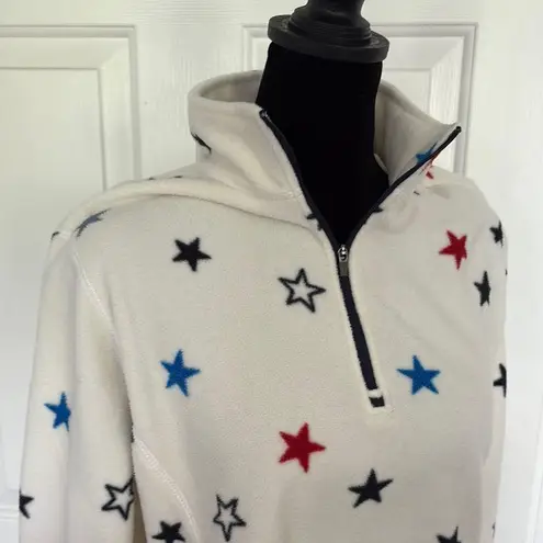 Eddie Bauer  Cream Star Patterned Fleece Pullover - Image 8
