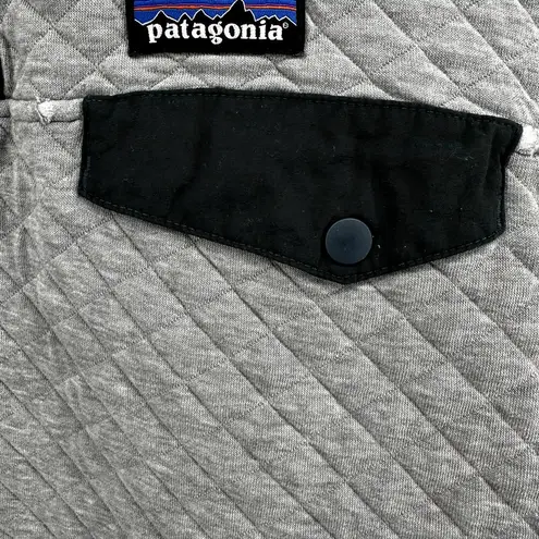 Patagonia  Organic Cotton Quilt Snap-T Pullover Sweatshirt Outdoor Gray Black M