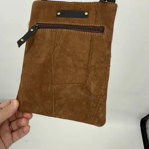 Vaan & Co Brown Leather Crossbody Thin Bag Travel Classic