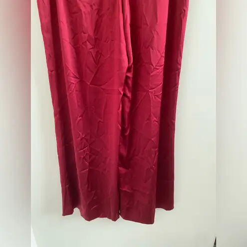 Lafayette 148 New York Scarlet Red Satin Wide