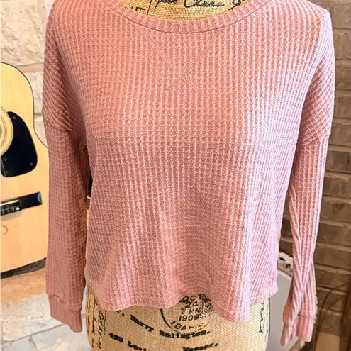 Charlotte Russe  Textured Mauve Long Sleeve Top