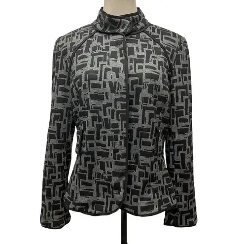 Sandro Designer Sportswear Women's Blazer Jacket Textured Knit Gray Black Size L