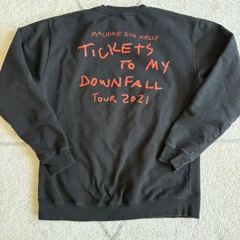 Machine Gun Kelly ‘Tickets To My Downfall’ 2021 Tour Crewneck Sweatshirt Merch Black Size L