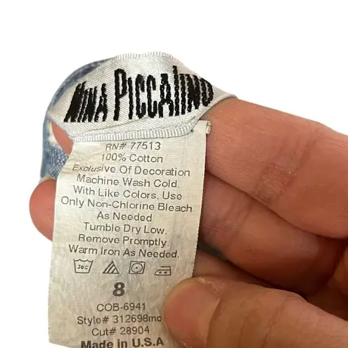 Vintage Nina Piccalino Unique Denim Vest Size 8 Blue