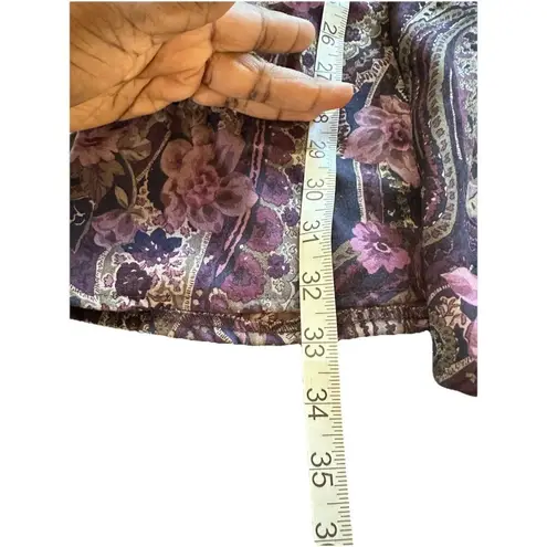 Karin Stevens Vintage Floral Paisley Midi Skirt Vamp Whimsigoth Witchy Sz 12 Elastic Waist