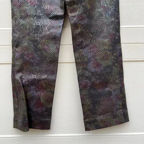 Insight Snake Skin Print Black Iridescent Leggings Size 12 Length Altered