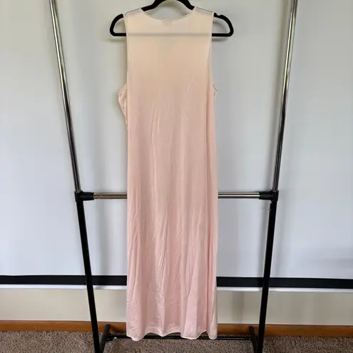 Vanity Fair Vintage Peach Silky Slip Dress Sleeveless Dainty Floral Flowy Medium