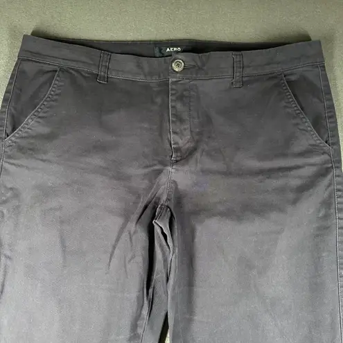 AERO Skinny Ankle Pants Womens 16 Long Navy Casual Chino Stretch Flat Front Blue