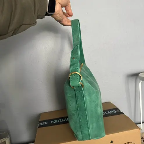 Portland Leather Large Slouchy Shoulder Bag in Reef Green