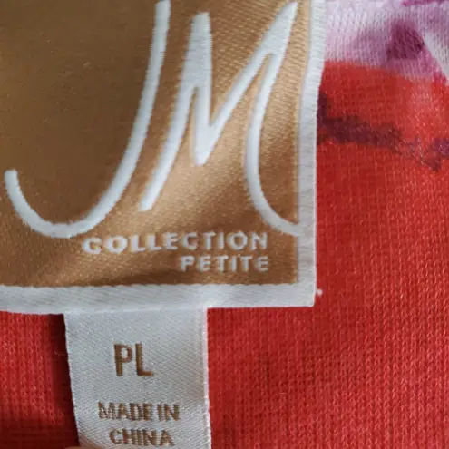 JM Collection JM red printed flower with rhinestones colorful size PL( petite Large) …
