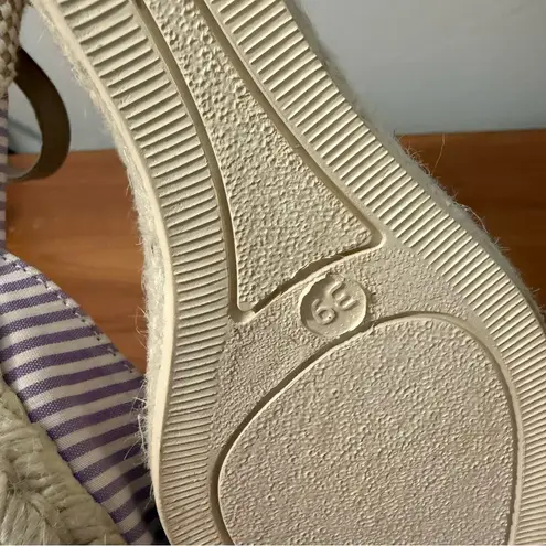 Penelope Chilvers High Mary Jane Atelier Stripe Espadrille Heel Wedge Purple 39 Purple Size 8