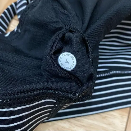 Lululemon  Energy Bra Long Line in Mod Stripe Black & White Size 4