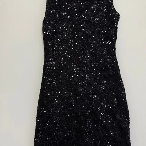 Crystal Doll XS Black Sequin Body Con Mini Dress